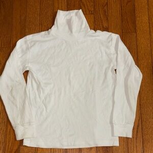 Kids White Turtleneck Long Sleeve Shirt